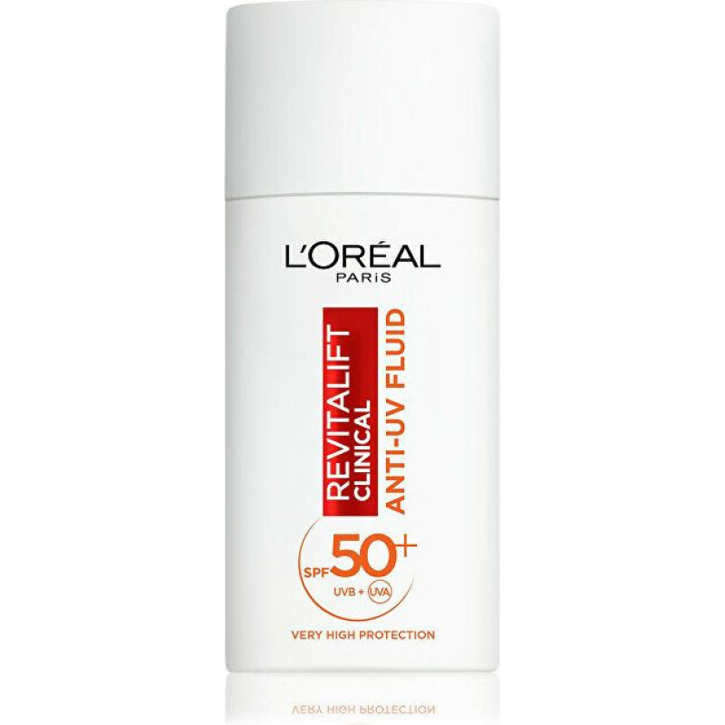 Sejas krēms ar saules aizsargfiltru L'Oréal Paris Revitalift Clinical Vitamin C SPF50 vieglas tekstūras, izgaismojošs