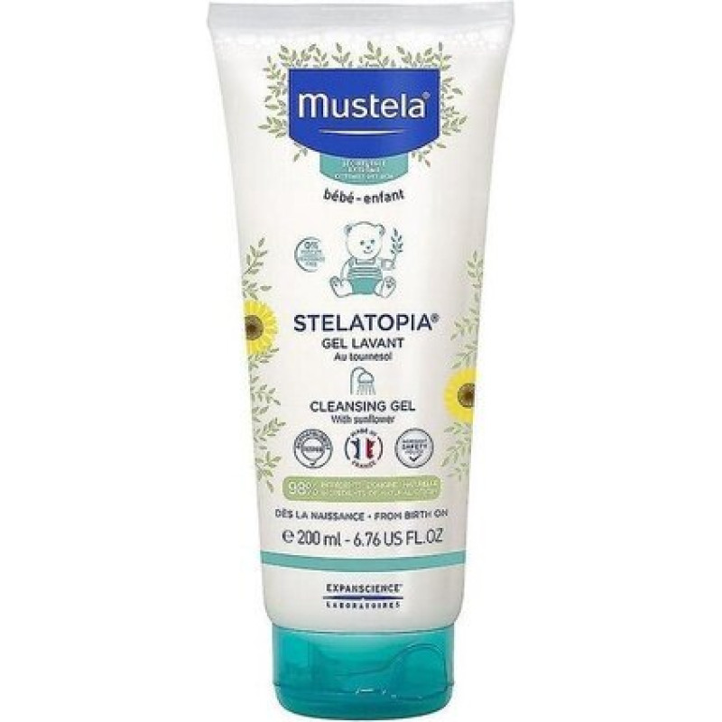 Mustela Bébé Stelatopia Cleansing Gel dušas želeja bērniem 200 ml