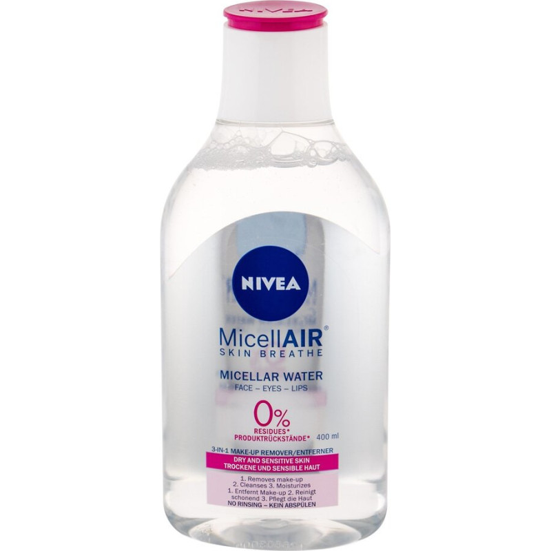 Maigumu nodrošinošs micelārais ūdens ar mandeļu eļļu Nivea Micellar Air 3in1 400 ml