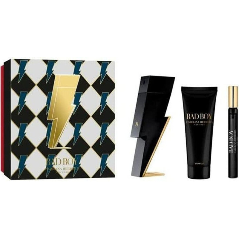 Komplekts Carolina Herrera Bad Boy vīriešiem: tualetes ūdens EDT, 100 ml + 10 ml + dušas želeja, 100 ml