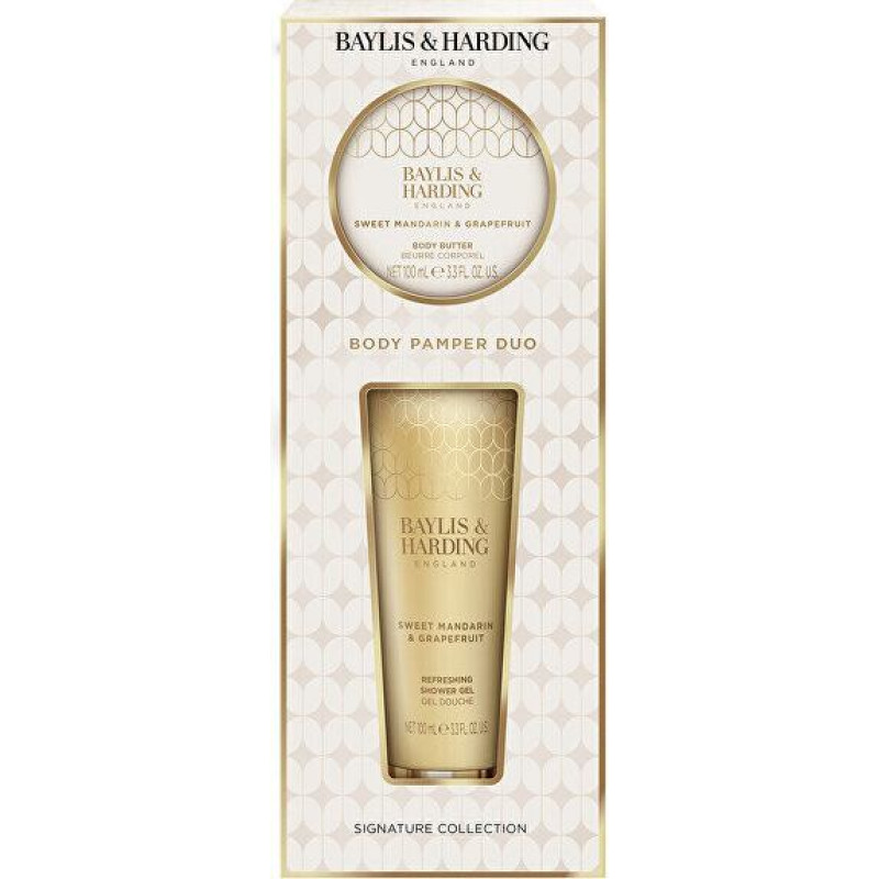 Dušas želejas dāvanu komplekts Baylis & Harding Mandarin & Grapefruit atsvaidzinošs citrusaugļu aromāts 200 ml