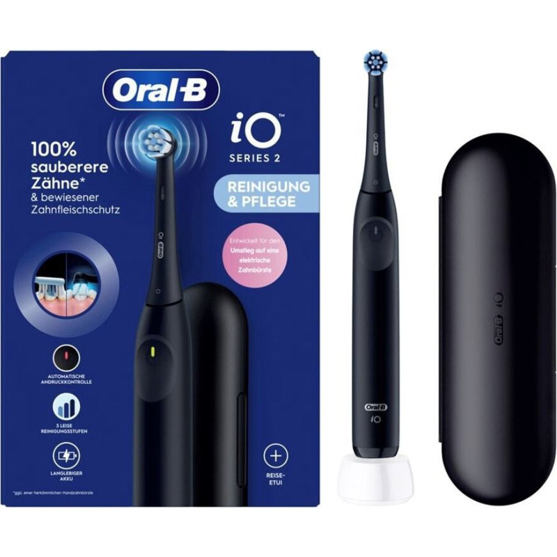 Braun elektriskā zobu birste Oral-B iO Series 2 Night, melna, ar ceļojumu maciņu