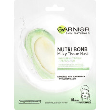 Tekstila sejas maska ​​ar mandeļu pienu sausai un jutīgai ādai Garnier Skin Naturals Milky Tissue Mask 28 g