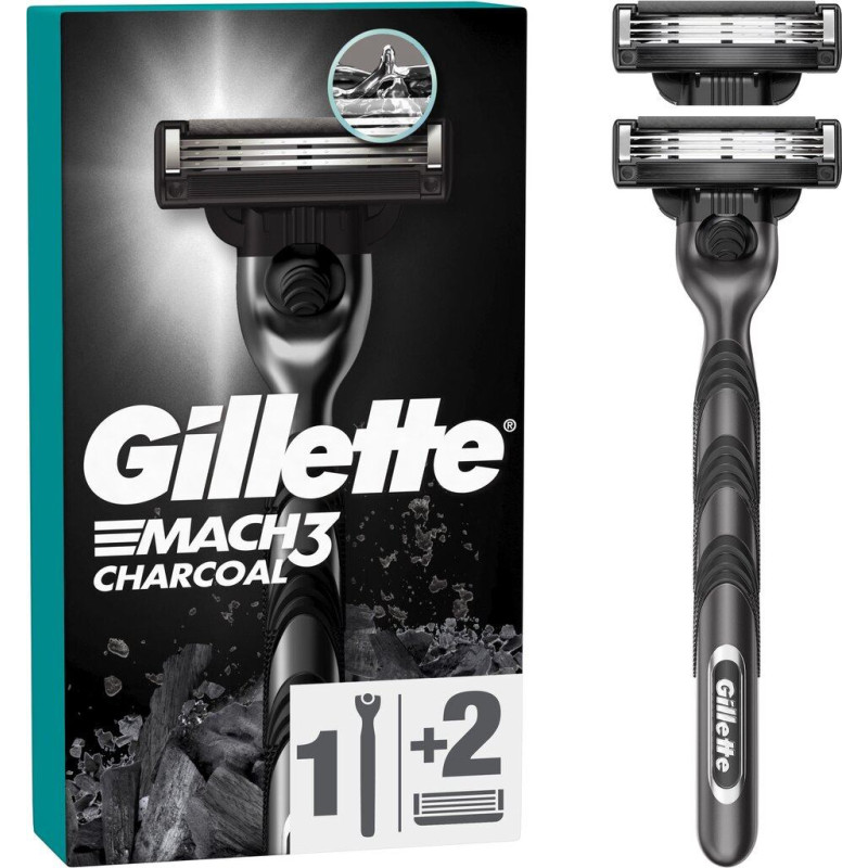 Skuveklis GILLETTE MACH3 Charcoal, +2 galviņas