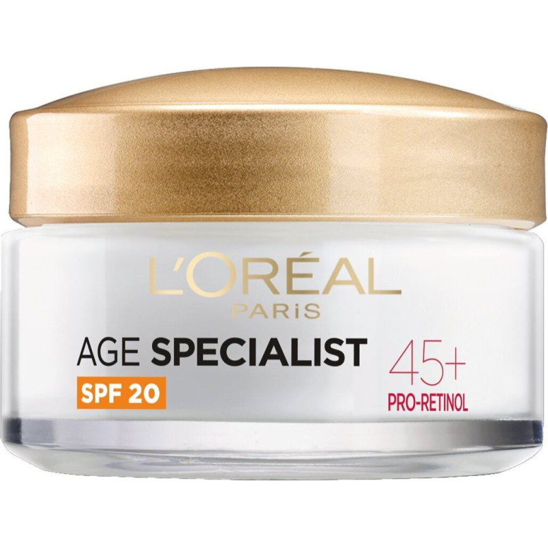 Pretgrumbu nostiprinošs krēms L'Oreal Paris Age Specialist 45+ SPF20, 50 ml
