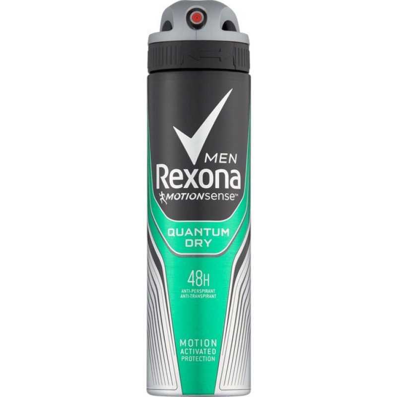 Izsmidzināms dezodorants- antiperspirants Rexona Motionsense Quantum Dry vīriešiem 150ml