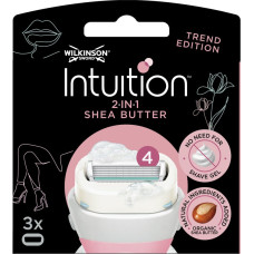 Wilkinson Sword Intuition Wilkinson skuvekļu kārtridži ar ziepēm 3 gab. rozā krāsā.
