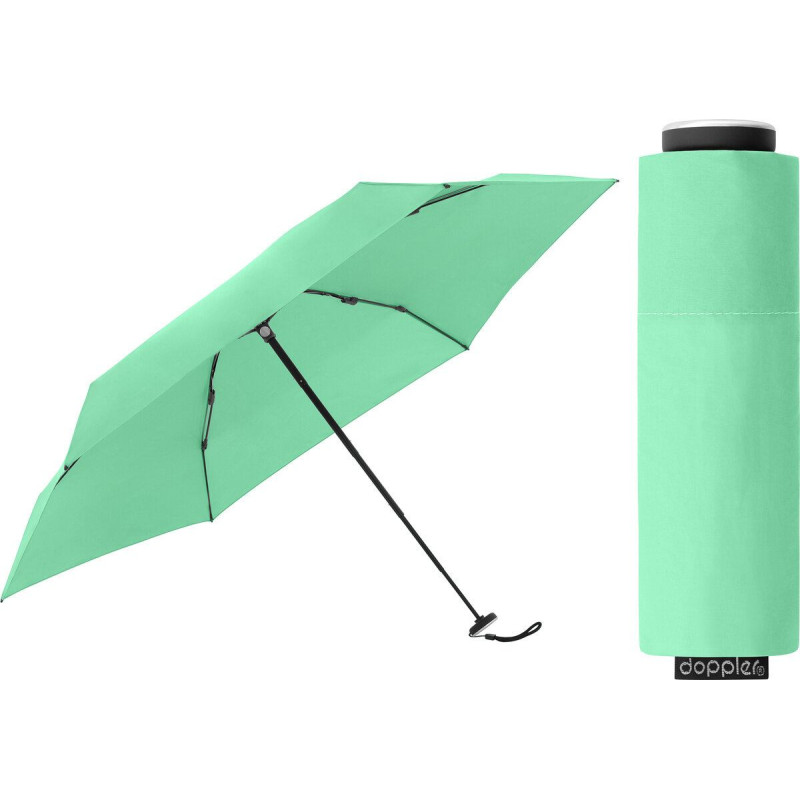 Doppler Fibre Mini Compact - salokāms lietusmētelis, 93cm, zaļš