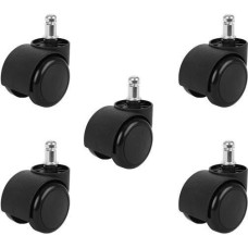 Biroja krēslu ritentiņi, 5 gab., melni