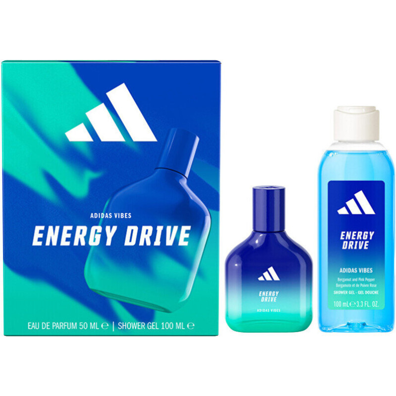 Dāvanu komplekts Adidas Vibes Energy Drive Fresh Fougère aromāts EDP 50 ml + dušas želeja 100 ml