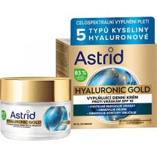 Dienas krēms Astrid Hyaluronic Gold pret grumbām SPF10 nostiprinoša mitrināšana