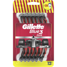 Vienreizējie skuvekļi „Gillette Blue3 Plus Nitro“ ar 3 asmeņiem, komforts, 12 gab. iepakojums