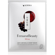 Pretnovecošanās lokšņu maska KORIKA FermentBeauty Wine ar fermentētu vīnu un hialuronskābi 20 g