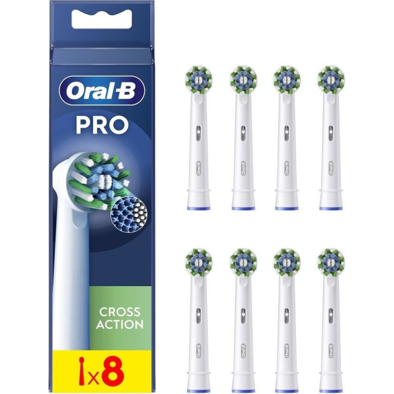 Zobu birstes galvas - ORAL-B - Pro Cross Action - 8 gabali - Balti - Pieaugušajiem