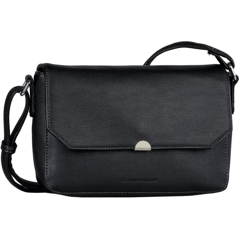 Plecu soma - TOM TAILOR - Nance Flap Bag No Zip S - Melna - Poliuretāns - 23x14x7 cm