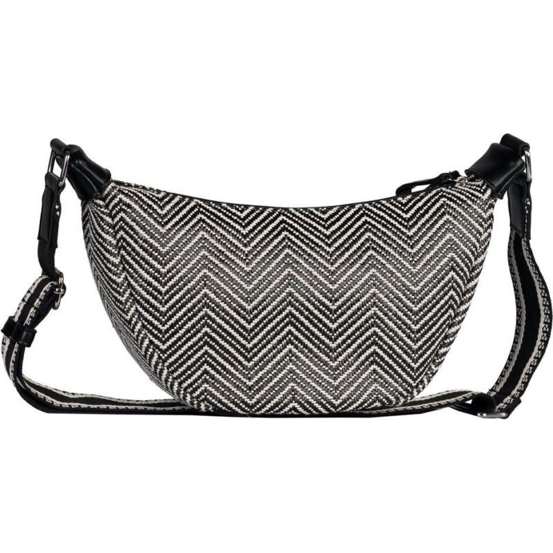 TOM TAILOR Sieviešu melnbalta plecu soma - Liriel Summer Cross Bag M jauktā melnā krāsā 295856