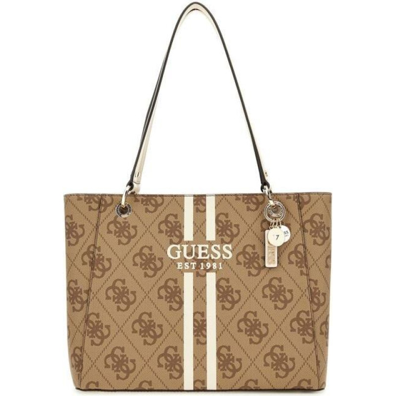 GUESS Sieviešu gaiši brūna pleca soma - Noelle II Tote Latte Logo 309962
