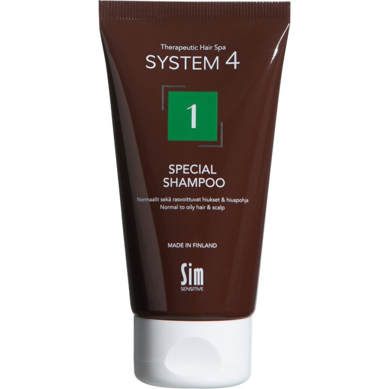 Normāliem un taukainiem matiem un galvas ādai System4 1 Special Shampoo 75 ml