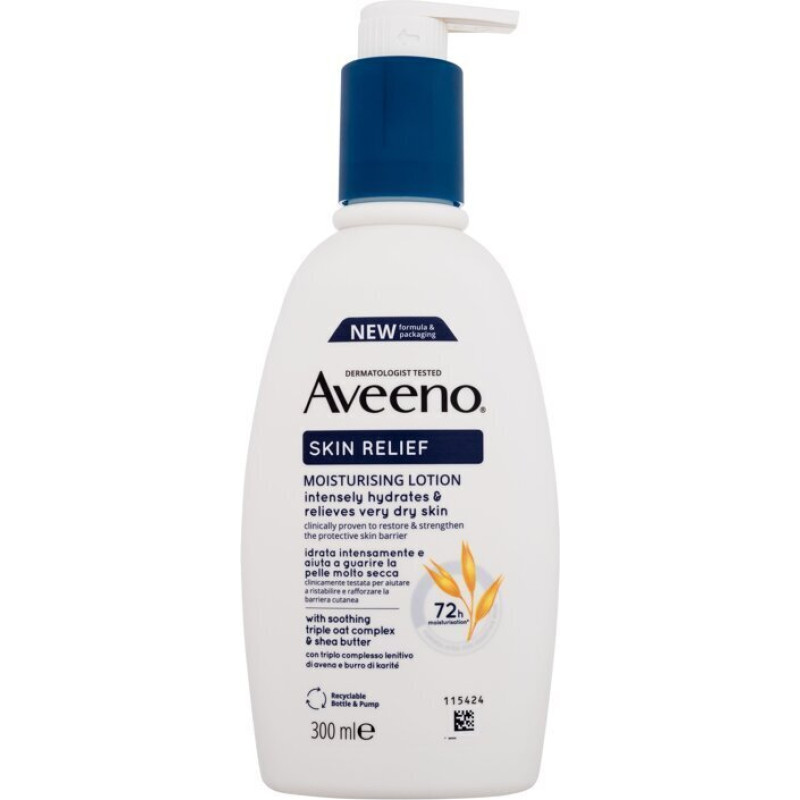 Mitri mitrinošs krēms - AVEENO - Ādas atvieglojums - 300 ml - Bez smaržas - Ļoti sausai ādai
