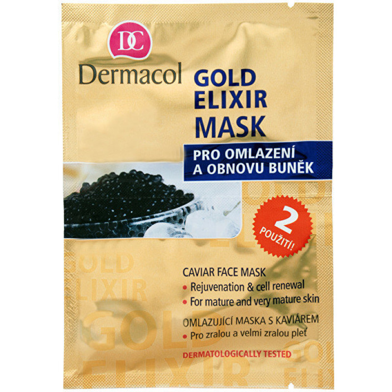 Atjaunojošā sejas maska Dermacol Gold Elixir 16 ml