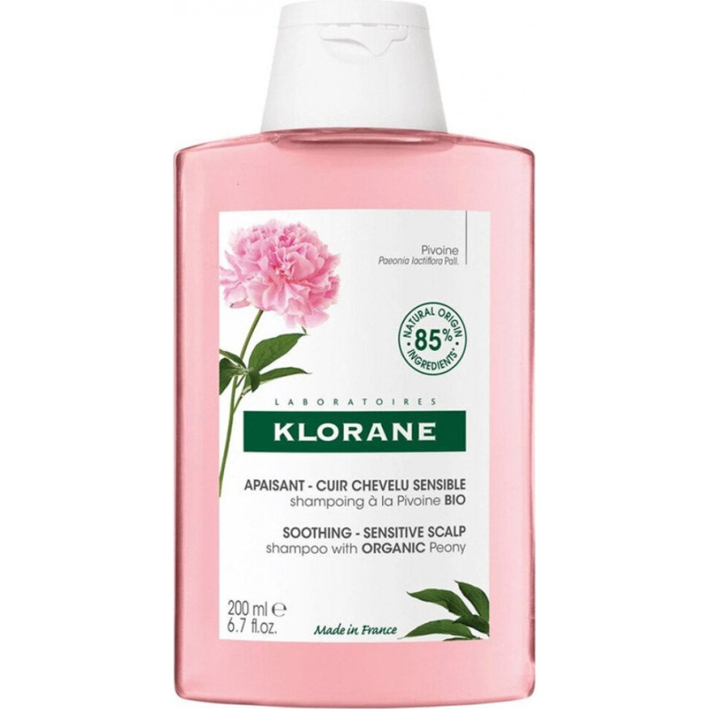 Galvas ādu nomierinošs matu šampūns Klorane, 200 ml