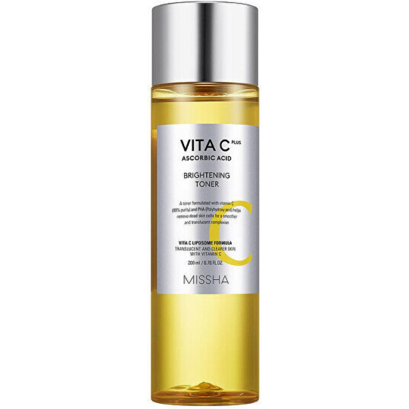 Tonizējošs sejas toneris - MISSHA - Vita C Plus - 200 ml - Bez parabēniem - Visu veidu ādai
