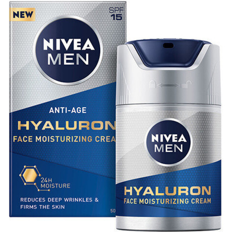 Nivea Men Hyaluron SPF 15 (Mitrinošs sejas krēms) 50 ml