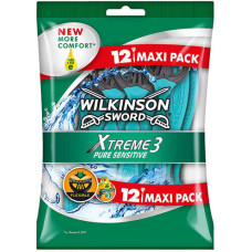 Razor - WILKINSON SWORD - Xtreme 3 Sensitive - 12 gabali - Jutīgas ādas - Aloja un Vitamīns E