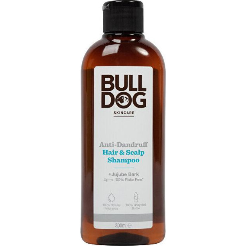 Šampūns pret blaugznām Bulldog Anti-Dandruff Hair & Scalp Shampoo + Jujube Bark + džujubes miza vīriešiem, 300 ml