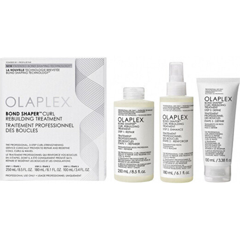 OLAPLEX Bond Shaper™ cirtu atjaunošanas procedūra – kopšanas komplekts cirtainiem un viļņainiem matiem