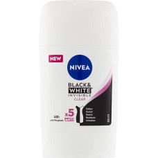 Pretsviedru līdzeklis Nivea Black & White Invisible Clear Anti-Perspirant Stick moterims, 50 ml