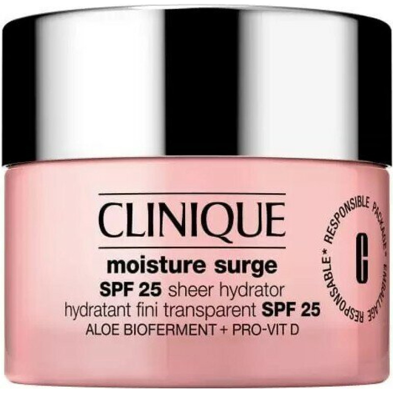 Dienas krēms Clinique Moisture Surge Sheer Hydrator SPF 25 barojošs mitrinātājs visiem ādas tipiem