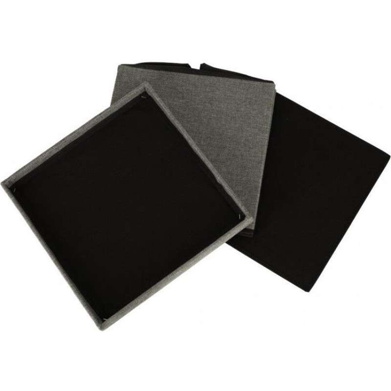 Saliekams pufs ar glabātuvi, pelēks, 38x38x38cm