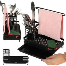 Virtuves organizators izlietnei virtuves piederumu plauktam melns