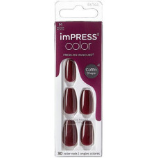 Pielīmējami nagi imPRESS Press-On Manicure Bare But Butter Short Nails Winery in NYC, 30 gab., M izmērs