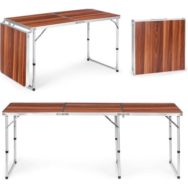 Multigarden Tourist table, foldable camping table, brown top, 180 x 60 cm