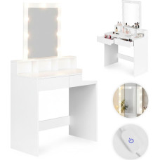 Modernhome Vanity Dressing Table with Mirror and LED Lighting 3 Colors Brightness Adjustment ModernHome