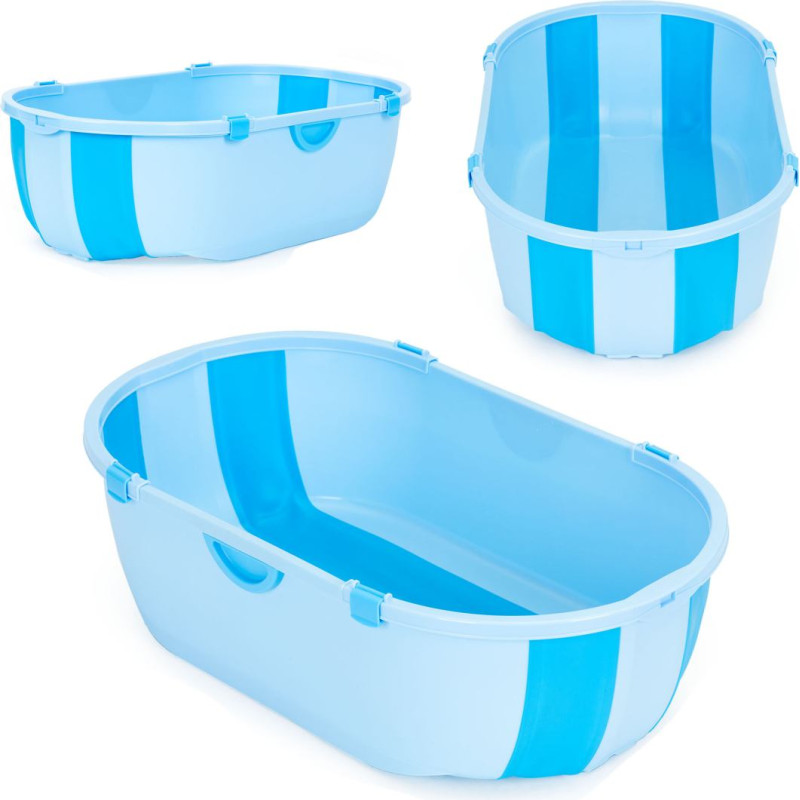 Ecotoys Baby Bathtub Travel Foldable with Drain Blue ECOTOYS