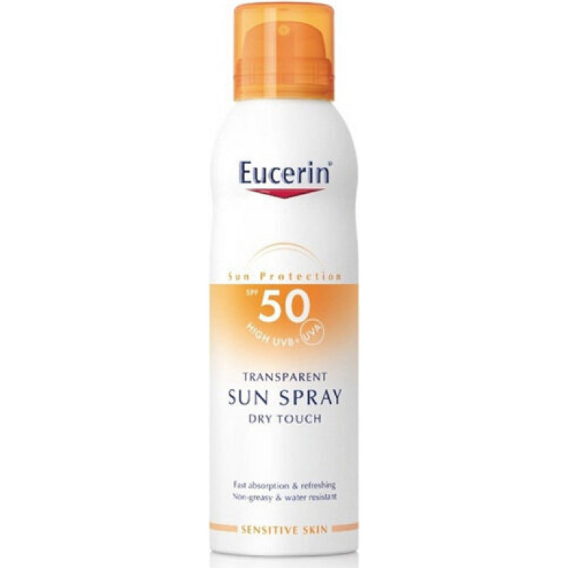 Purškiamas saules aizsarglosjons Eucerin Sun Protection Transparent Sun Spray Dry Touch SPF50, 200 ml