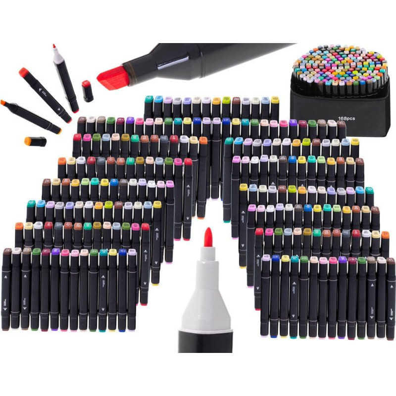 Divpusējie marķieri - flomasteri 168 el. KX5308