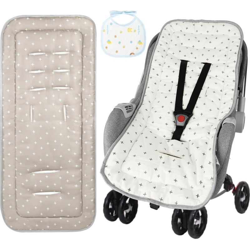 Cool Club abpusējs ieliktnis ratiņu sēdeklim, universāls, 100 % kokvilna, elpojošs, mazgājams