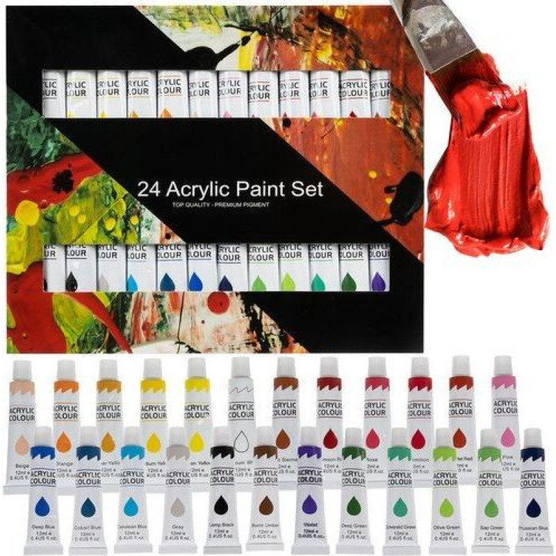 Akrila krāsas 24 vienības - 12 ml