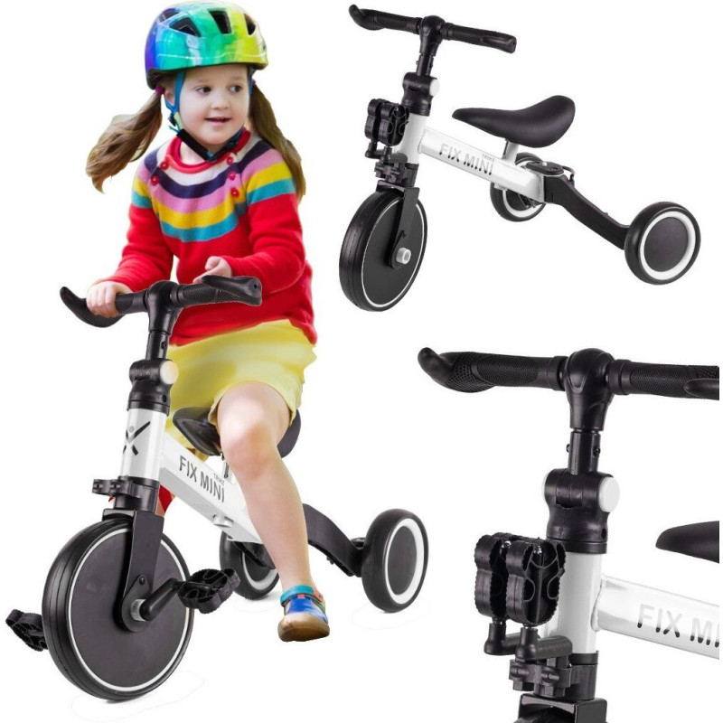 Trike Fix Mini krosa trīsritenis 3in1 ar pedāļiem balts
