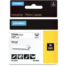 Vinila lente Dymo Rhino 12mm x 5.5m / melna uz balta (18444)