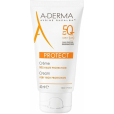 Saules kopšana - ADERMA - Aizsargkrēms SPF50+ - 40ml - Bez smaržas - Augsta UV aizsardzība