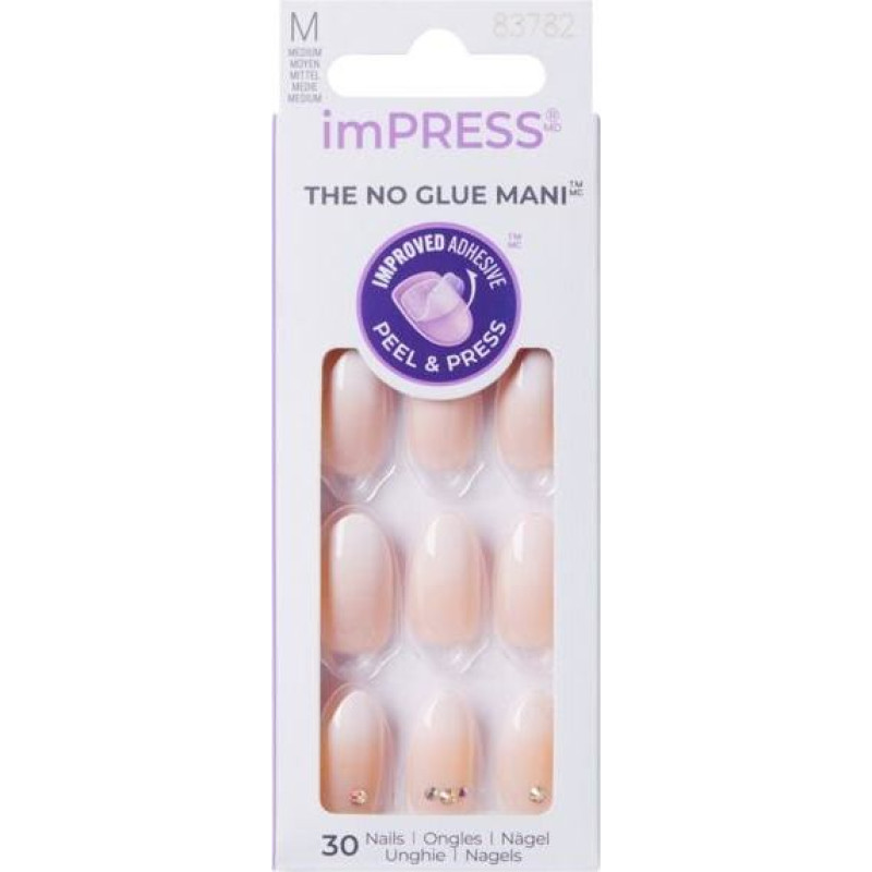 Nagu Naglas - KISS - imPRESS KIMM01C - Apgaismojums un Zirconi - Garums M - Vieglā Manikīra