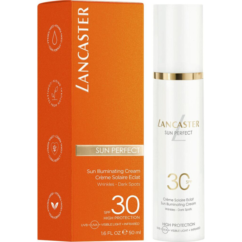Saules aizsardzība Lancaster Sun Perfect Mirdzumu piešķirošs krēms SPF 30 Mirdzums un pretnovecošana