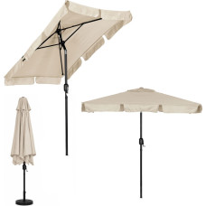 Multigarden Prostokątny duży parasol ogrodowy skośny łamany z korbą beżowy 200x130 cm MultiGarden