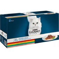 Purina ar liellopa gaļu, vistu, truši un lasi, 60 x 85 g
