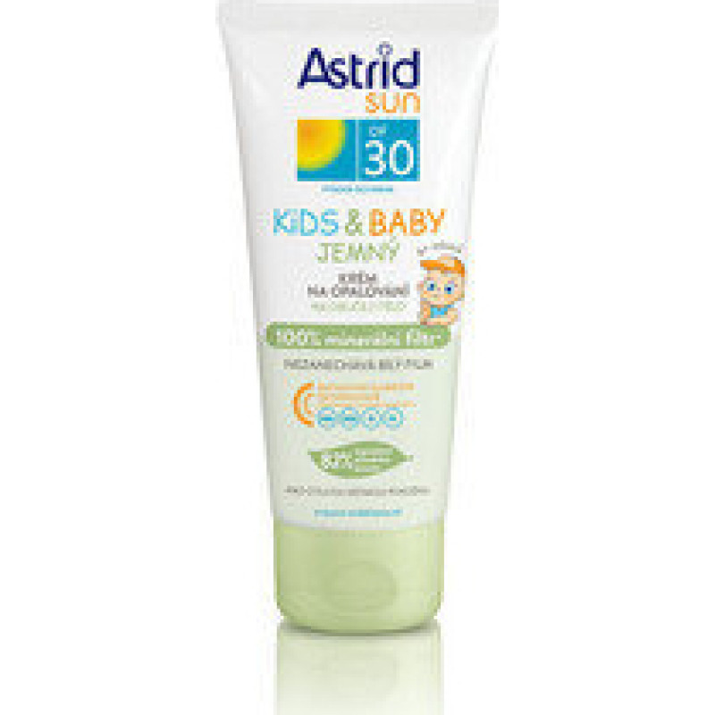 Maigs saules aizsargkrēms bērniem Astrid OF 30 Sun Kids & Baby 100% mineral filter, 100 ml